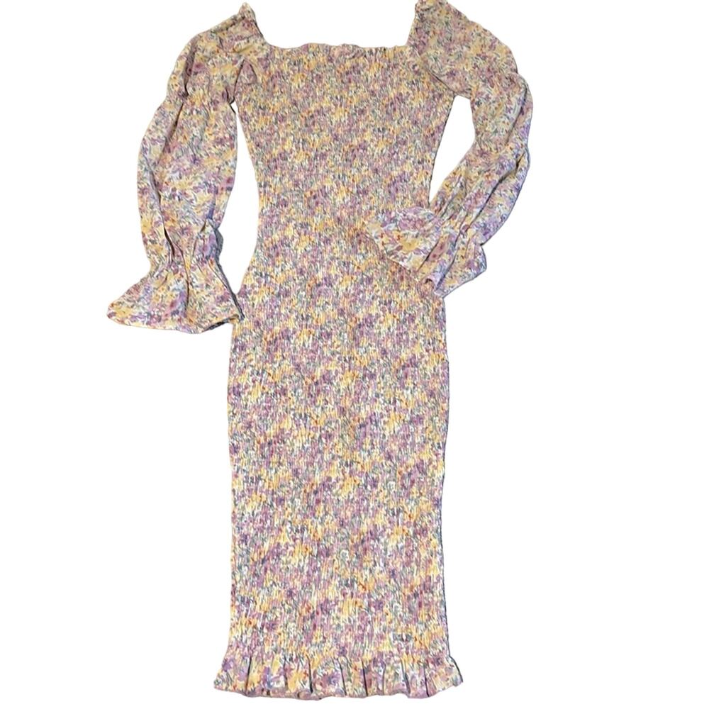 SNDY floral courtney smocked dress